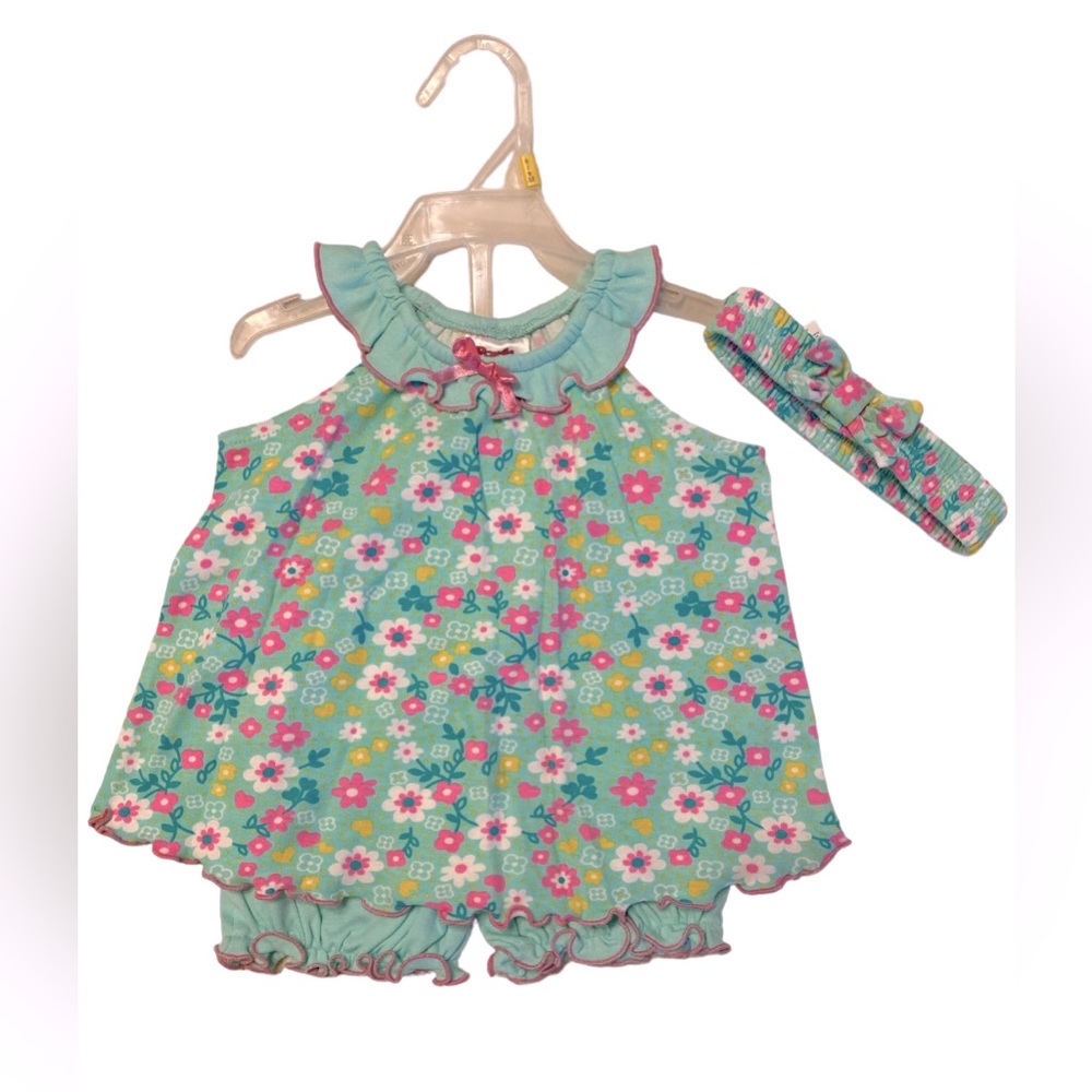 Park Bench Kids Summer Floral 2 Piece Set Size 6-9 Mths. NWOT 🌼